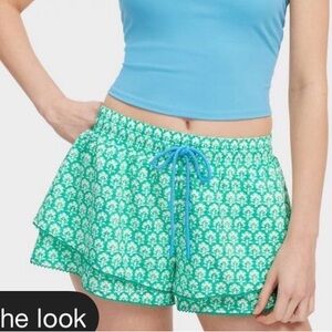 Roller Rabbit x Target Women’s Green Printed Layered Shorts with Drawstring